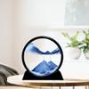 Aoderun Moving Sand Art Picture Round Glass 3D Deep Sea Sandscape in Motion Display Flowing Sand Frame Relaxing Desktop Home Office Work Decor (7", New Blue) view 3