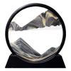 Aoderun Moving Sand Art Picture Round Glass 3D Deep Sea Sandscape in Motion Display Flowing Sand Frame Relaxing Desktop Home Office Work Decor (7", New Black) view 1
