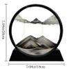 Aoderun Moving Sand Art Picture Round Glass 3D Deep Sea Sandscape in Motion Display Flowing Sand Frame Relaxing Desktop Home Office Work Decor (7", New Black) view 4