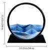 Aoderun Moving Sand Art Picture Round Glass 3D Deep Sea Sandscape in Motion Display Flowing Sand Frame Relaxing Desktop Home Office Work Decor (12", New Blue) view 4