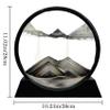 Aoderun Moving Sand Art Picture Round Glass 3D Deep Sea Sandscape in Motion Display Flowing Sand Frame Relaxing Desktop Home Office Work Decor (12", New Black) view 4