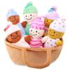 Qpewep Basket Plush Baby Dolls Soft Multicultural Sensory Babies Toy Set 6 Piece Interchangeable Clothes Stuffed Plush Figures for All Ages Easter Gift view 1