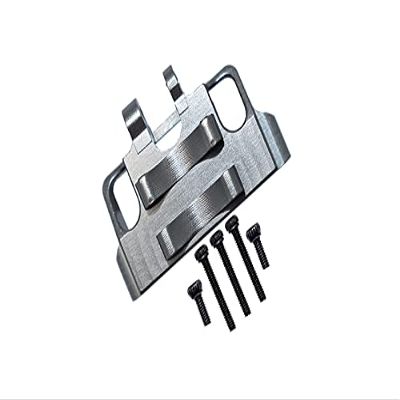 GPM 6Pcs Set Upgrades Aluminum Servo Mount for 1/24 4WD SCX24 Deadbolt (AXI90081) RC Cars (Gray)