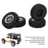 HAOX RC Car Tires Tyre Wheel, RC Car Tires Wheel Antislip Shock Absorption Excellent Strong Grip 4PCS for MN D90 D91 D96 D99 for WPL B14 B24 C14 C24(R789S Silver) view 2