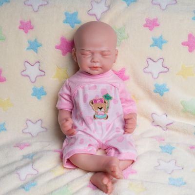 AISITE Reborn Baby Dolls Girl - 18 Inch Full Silicone Baby Girl Eyes Closed, Christmas and Birthday Gifts for Daughter, Niece and Granddaughter