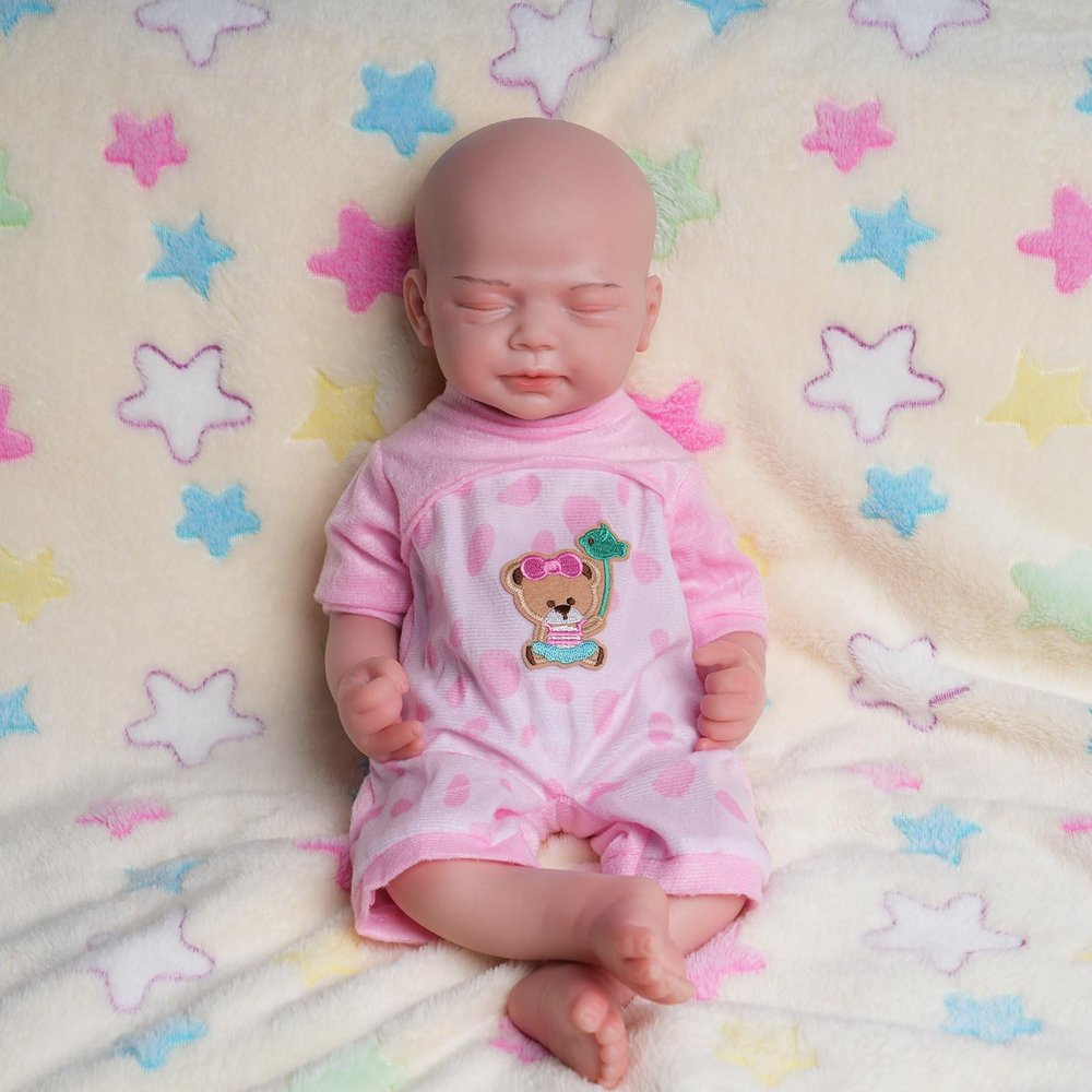 AISITE Reborn Baby Dolls Girl - 18 Inch Full Silicone Baby Girl Eyes Closed, Christmas and Birthday Gifts for Daughter, Niece and Granddaughter
