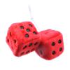 1 Pair Plush Dice Car Pendants, Auto Rearview Mirror Charms Couple Fuzzy Plush Dice with Dots for Car Interior Hanging Ornament Decoration view 1