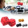 1 Pair Plush Dice Car Pendants, Auto Rearview Mirror Charms Couple Fuzzy Plush Dice with Dots for Car Interior Hanging Ornament Decoration view 2