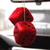 1 Pair Plush Dice Car Pendants, Auto Rearview Mirror Charms Couple Fuzzy Plush Dice with Dots for Car Interior Hanging Ornament Decoration view 3