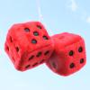 1 Pair Plush Dice Car Pendants, Auto Rearview Mirror Charms Couple Fuzzy Plush Dice with Dots for Car Interior Hanging Ornament Decoration view 4