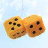 1 Pair Plush Dice Car Pendants, Auto Rearview Mirror Charms Couple Fuzzy Plush Dice with Dots for Car Interior Hanging Ornament Decoration view 2