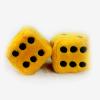 1 Pair Plush Dice Car Pendants, Auto Rearview Mirror Charms Couple Fuzzy Plush Dice with Dots for Car Interior Hanging Ornament Decoration view 3