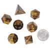 Nupuyai Healing Tiger's Eye Crystal D&D Polyhedral Dice Set with Box for Dungeons and Dragons, Set of 7 Table Top Game Dice for RPG MTG Roleplaying Collection view 2