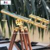 18 Inches Double Barrel Telescope Brass Nautical Spyglass & Collectible Decor (Full Brass) view 4