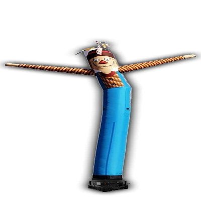 Global Advertising Solutions Scarecrow Blue Inflatable Tube Man Guy 20ft Air Powered Dancer Body Complete with 1HP 2 Speed Air Blower