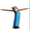 Global Advertising Solutions Scarecrow Blue Inflatable Tube Man Guy 20ft Air Powered Dancer Body Complete with 1HP 2 Speed Air Blower view 1
