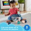 Fisher-Price Stacking Toy Babys First Blocks Set of 10 Shapes for Sorting Play for Infants Ages 6+ Months, Navy Fawn (Amazon Exclusive) view 2
