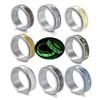 JILIYUPA 8 Pcs STAINLESS STEEL Fidget Band Rings for Men Women, Light Up Rings for Anxiety,8mm Sliver Band Ring Set, Spinner Fashion Simple Wedding Rings Set (9) view 1