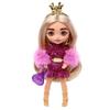 Barbie Extra Minis Doll & Accessories with Blonde Hair Wearing Shimmery Dress & Furry Shrug, 5.5-inch view 1