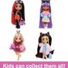 Barbie Extra Minis Doll & Accessories with Purple & Silver Hair Wearing Color-Block Hoodie Dress & Boots, 5.5-inch view 3