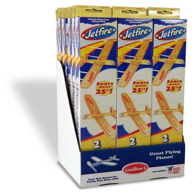 Display of 24 Guillow's Jetfire Twin Packs (48 Toy Gliders Total) GUI-32-DIS