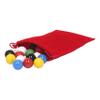 AmishToyBox.com Game Bag of 24 Extra-Large Glass Marbles (1" Diameter) and 6 Dice for Aggravation Game, 4 Each of 6 Colors - Red, Blue, Green, Yellow, White, and Black view 2