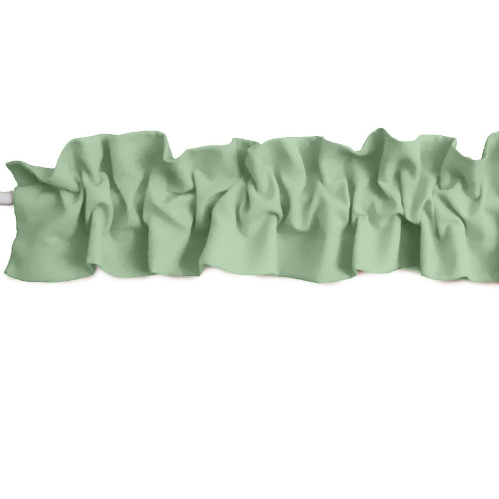 Zen Creative Designs Solid Poplin Sleeve Topper Window Valance Top Bottom Ruffle Home Dcor Bedroom Nursery Kitchen Window (58" Wide x 5" Tall, Sage)