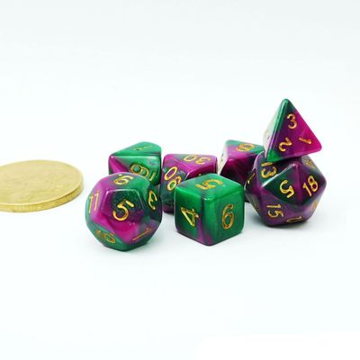 Bescon Mini Two Tone Polyhedral RPG Dice Set Wizard Jungle, 10MM Small Dice Set D4-D20