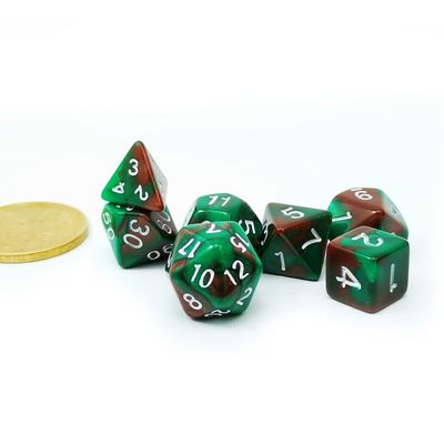 Bescon Mini Two Tone Polyhedral RPG Dice Set Camouflage, 10MM Small Dice Set D4-D20