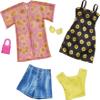 Barbie Fashions 2-Pack Clothing Set, 2 Outfits Doll Include Shirt, Shorts & Kimono, Sleeveless Sunflower Dress & 2 Accessories view 1