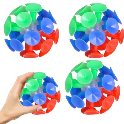 The Dreidel Company 6-Pack Suction Throwing Balls Toys for Kids, Toss and Stick Balls with Mini Suction Cups, Indoor and Outdoor Play, Party Favors for Boys and Girls, 2" Inch, (54mm)