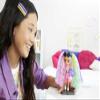 Barbie Extra Minis Doll #6 Wearing Flower Print Dress with Rainbow Hair, Doll Stand & Accessories Including Sunglasses & Purse, 5.5-inch view 2