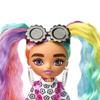 Barbie Extra Minis Doll #6 Wearing Flower Print Dress with Rainbow Hair, Doll Stand & Accessories Including Sunglasses & Purse, 5.5-inch view 3