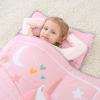 UOMNY Toddler Nap Mat - 1 Pack Girls Sleeping Bag with Removable Pillow - Unicorn 53x21Inch Kids Preschool Nap Sack with Pillow Pink Girls Napper Nap Mats for Daycare Napping Bag for Girls view 2