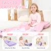 UOMNY Toddler Nap Mat - 1 Pack Girls Sleeping Bag with Removable Pillow - Unicorn 53x21Inch Kids Preschool Nap Sack with Pillow Pink Girls Napper Nap Mats for Daycare Napping Bag for Girls view 3