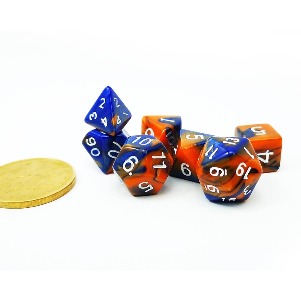 Bescon Mini Two Tone Polyhedral RPG Dice Set Hot Melt, 10MM Small Dice Set D4-D20