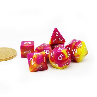 Bescon Mini Two Tone Polyhedral RPG Dice Set Candy Fable, 10MM Small Dice Set D4-D20