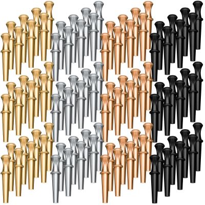 Chivao 96 Pcs Metal Cribbage Pegs Cribbage Board Pegs Fit 1/8 Holes with Drawstring Storage Pouch, Tapered Design with 4 Colors, for Traditional Board Game