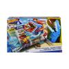 Hot Wheels City Toy Car Track Set, Attacking Shark Escape Playset with 1:64 Scale Vehicle, Multiple Levels, Kid-Powered Lift, Race to Escape, Storage view 1