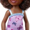 Barbie Chelsea Doll (Curly Brunette Hair) Wearing Butterfly-Print Dress and Pink Shoes, Toy for Kids Ages 3 Years Old & Up view 3