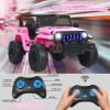 INFANS Ride on Car Truck with 2.4G Remote Control, 12V Battery Powered Electric Cars for Kids w/3 Speeds, Battery Display, LED Lights, Safety Belt, Music & Horn, Bluetooth/FM/USB (Pink) view 3