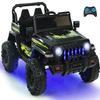 INFANS Kids Ride on Car Truck with 2.4G Remote Control, 12V Battery Powered Electric Cars for Kids w/3 Speeds, Battery Display, LED Lights, Safety Belt, Music & Horn, Bluetooth/FM/USB (Dark Black) view 1