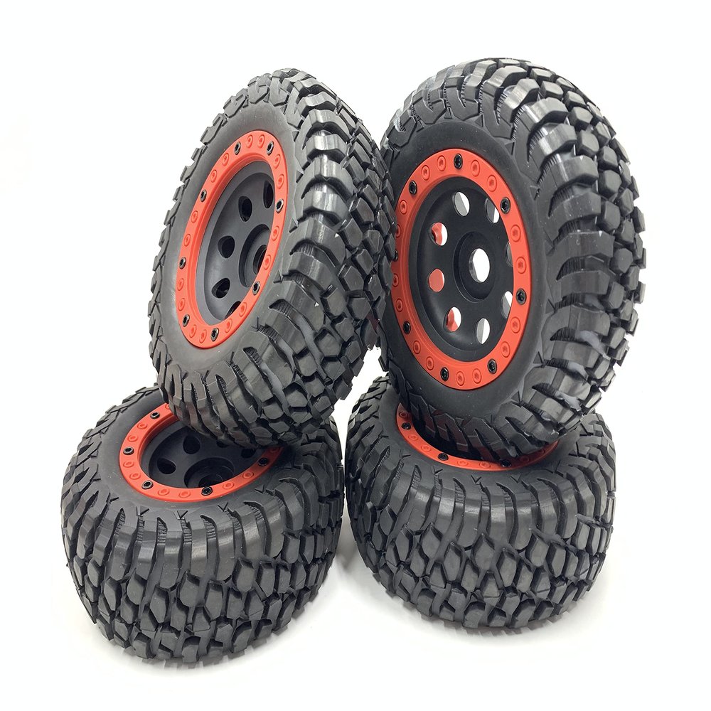 Red 1/7 UDR 1/8 Scale Rally onroad Race Shore 4x4 4WD Truck Hex 17mm beadlock Wheels/Rims and Tires 4pcs for 1/7 TRAXXAS UDR hobao 8SC ARRMA Mojave FS Atom kyosho XXL hsp redcat