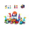 PicassoTiles 333pcs Magnetic Brick Tile and Magnetic Tile Combo Set, Action Figures included, Building Blocks STEM Toys, Educational Montessori Preschool Toddler classroom learning toys, Kids activity view 1