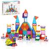 PicassoTiles 353pc Magnetic Brick and Magnet Tile Combo Set with Action Figures STEM Building Block Educational Construction Kit Preschool Classroom Toy Learning Activities for Kids Age 3 Plus PTL353 view 1