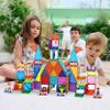 PicassoTiles 353pc Magnetic Brick and Magnet Tile Combo Set with Action Figures STEM Building Block Educational Construction Kit Preschool Classroom Toy Learning Activities for Kids Age 3 Plus PTL353 view 2