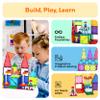 PicassoTiles 353pc Magnetic Brick and Magnet Tile Combo Set with Action Figures STEM Building Block Educational Construction Kit Preschool Classroom Toy Learning Activities for Kids Age 3 Plus PTL353 view 4