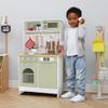 Teamson Kids Little Chef Wooden Play Kitchen Set  Farmhouse Green White Pretend Kitchen for Kids with Interactive Knobs Doors Sink Hooks 9-Piece Accessories Toy Kitchen for Toddlers Ages 3+ view 2