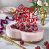 1 Pack Be My Valentine Cake Topper with Glitter Sweet Love Heart Valentine's Day Cake Picks Happy Valentine's Day Theme Wedding Bridal Shower Birthday Party Cake Decorations Supplies Red view 4