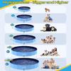VISTOP Jumbo Foldable Dog Pool, Hard Plastic Shell Portable Swimming Pool for Dogs Cats and Kids Pet Puppy Bathing Tub Collapsible Kiddie Pool (77inch.D x 15.7inch.H, Blue) view 4
